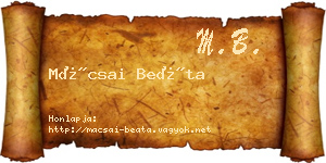 Mácsai Beáta névjegykártya