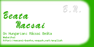 beata macsai business card