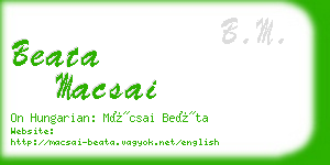 beata macsai business card